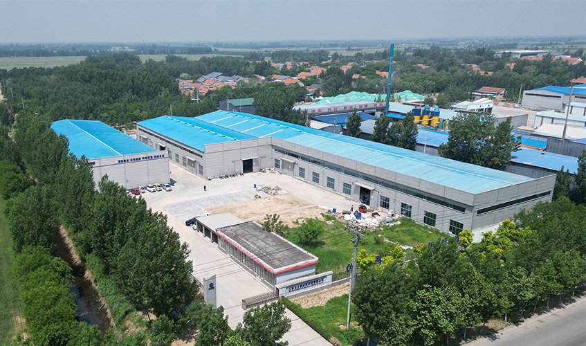 Aerial view of EcocreteFiber manufacturing base and warehouses