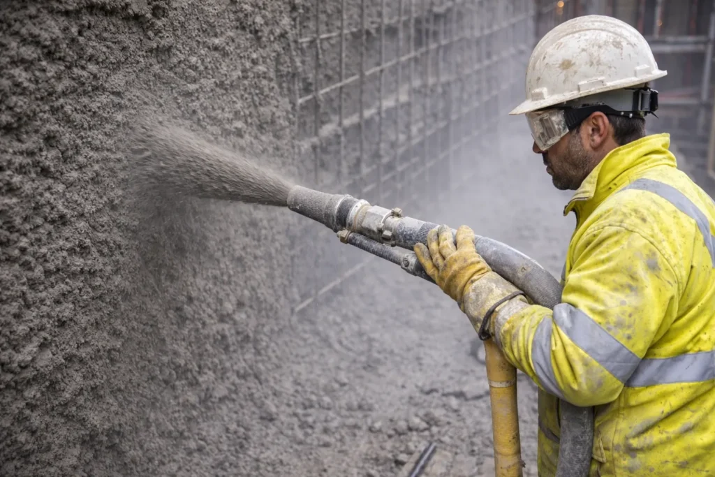 Elyaf takviyesi sayesinde gelişmiş kohezyon gösteren püskürtme beton yerleştirme