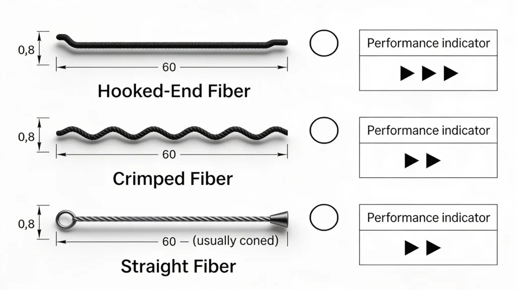 An engineer reviews slab drawings and fiber test data sheets on a desk beside concrete sample photos.
