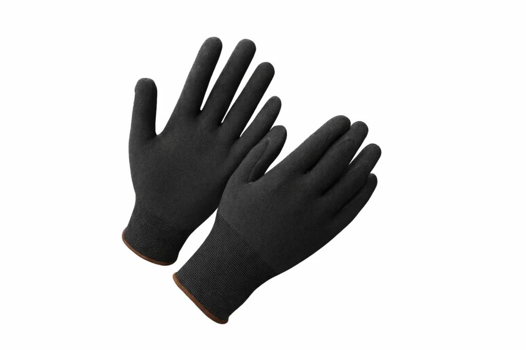 A gloved hand holds a small bundle of very thin monofilament polypropylene microfibers.