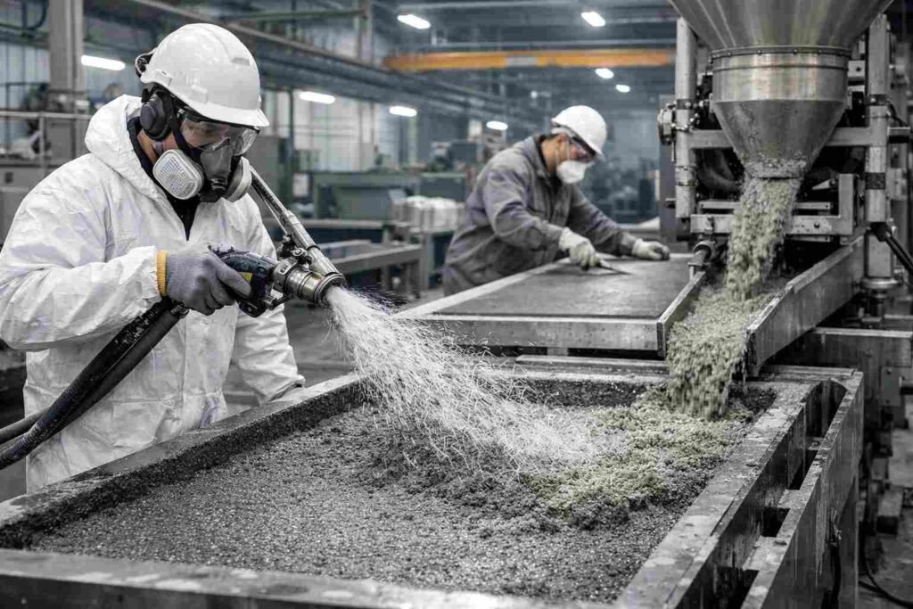 Alkali-resistant glass fibers being used in glass-fiber-reinforced concrete panel manufacturing