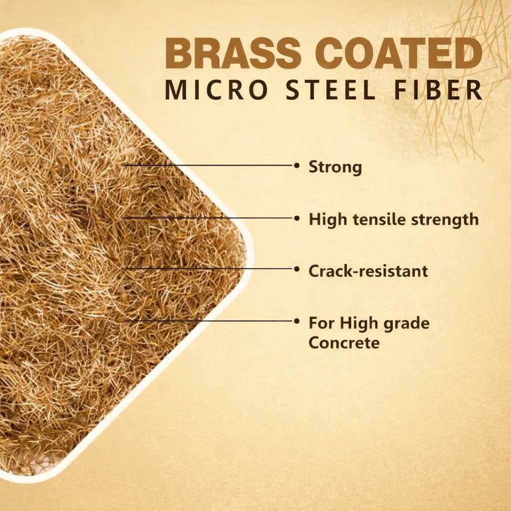brass-coated micro steel fiber with highlighted strength and crack-resistant properties