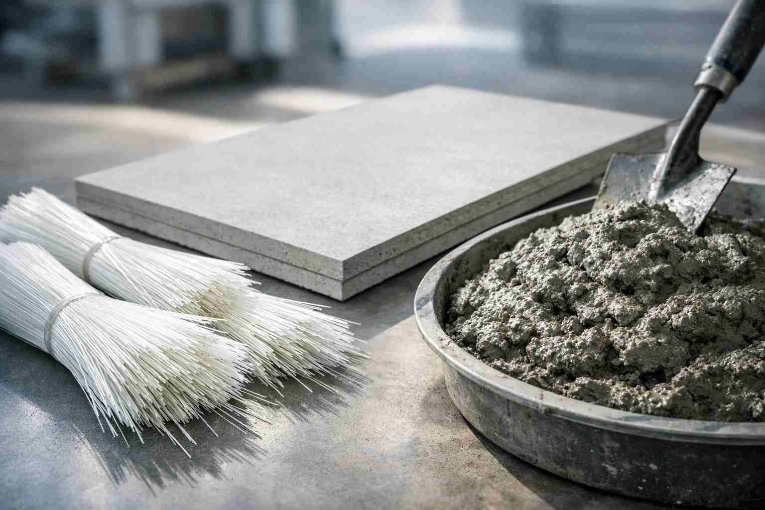 Alkali-resistant glass fibers and fiberglass-reinforced concrete elements used in construction