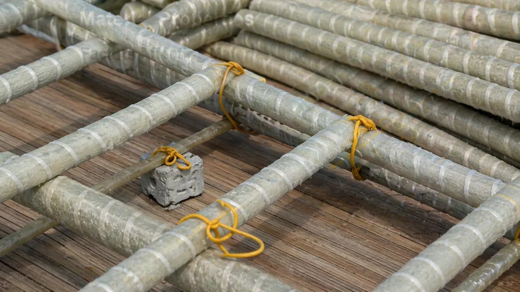 Fiber-reinforced polymer bars and composite materials used in concrete construction