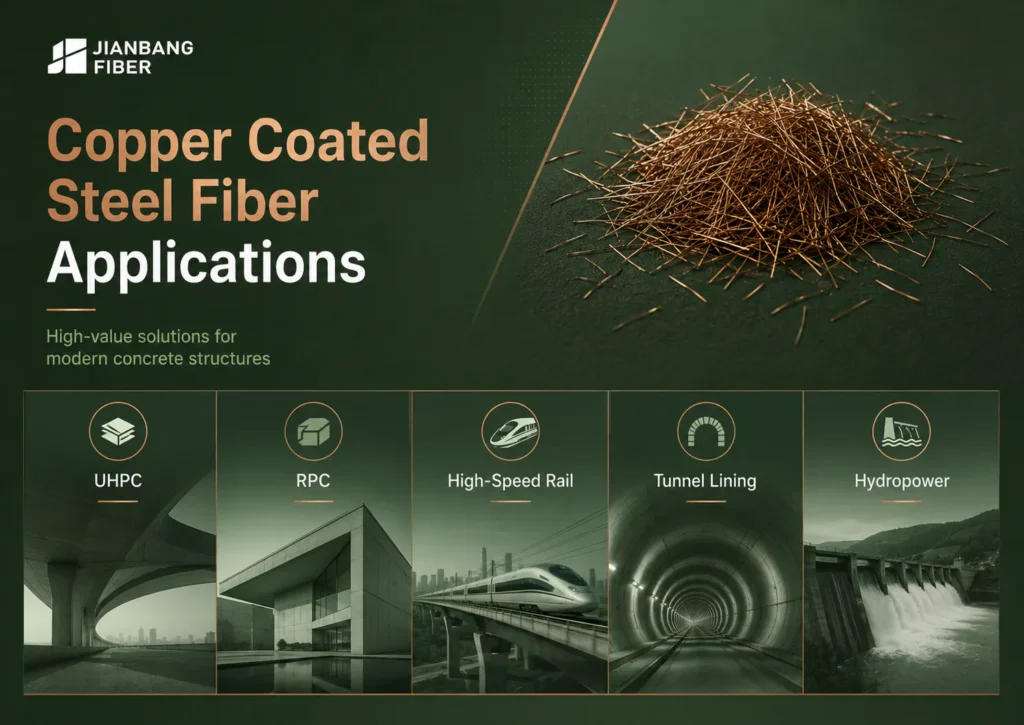 Copper coated steel fiber applications in UHPC, RPC, high-speed rail, tunnels, and hydropower structures