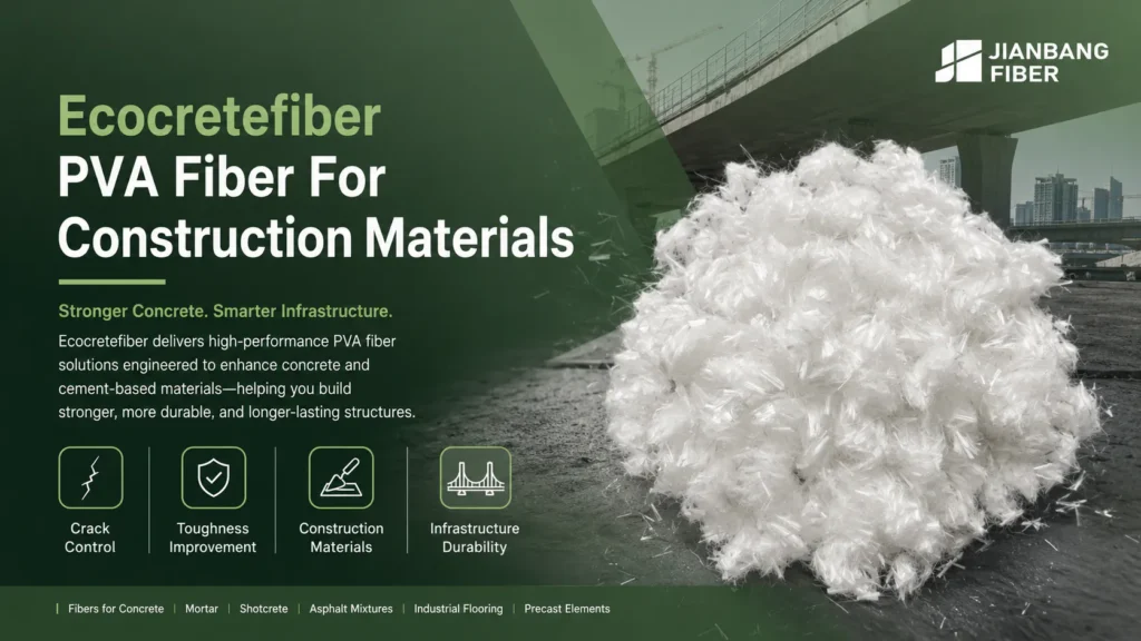 Ecocretefiber supplies PVA fiber and concrete fiber solutions for construction materials.