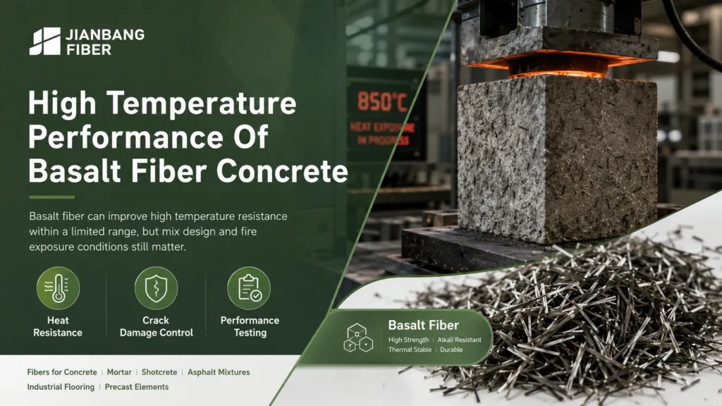 Basalt fiber reinforced concrete is tested under high temperature to evaluate strength and crack damage.