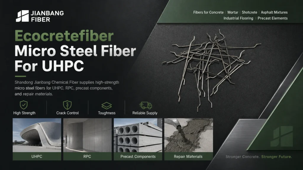 Микростальные волокна Ecocretefiber подготовлены для использования в производстве сборных элементов из сверхвысокопрочного бетона (UHPC).